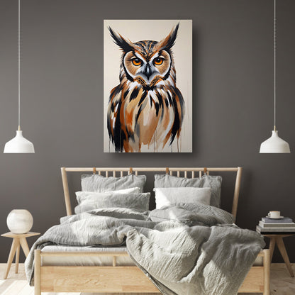 Majestic Owl in Vivid Brushstrokes canvas