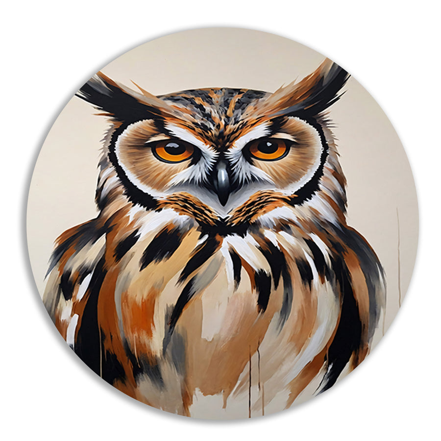 Majestic Owl in Vivid Brushstrokes forex muurcirkel