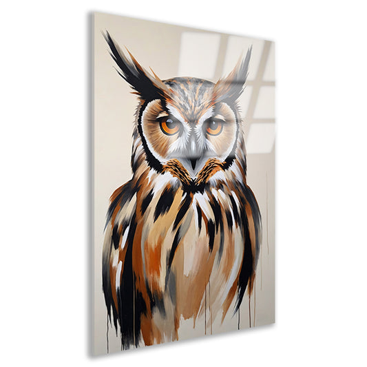 Majestic Owl in Vivid Brushstrokes Acrylglas