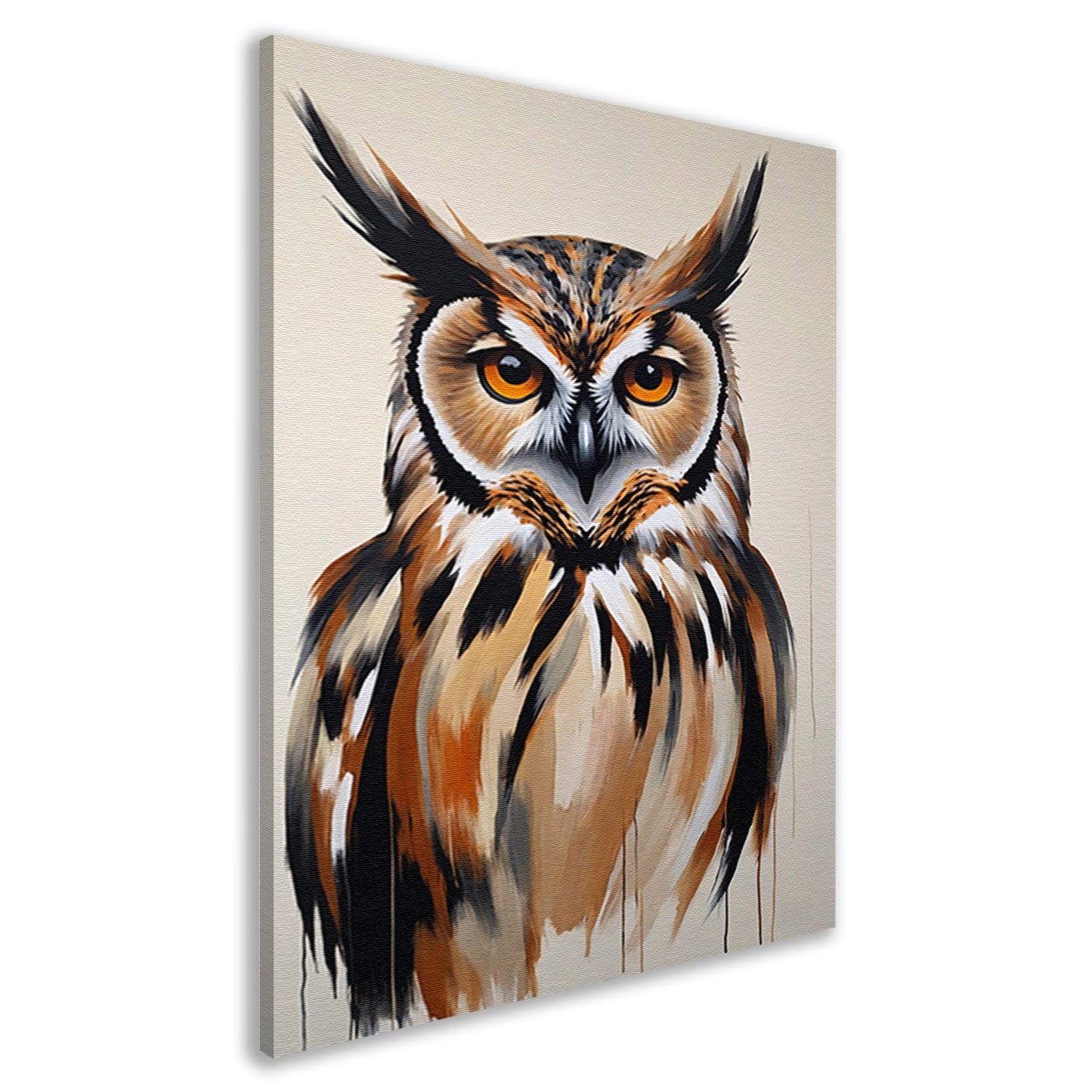 Majestic Owl in Vivid Brushstrokes canvas