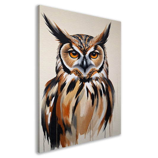 Majestic Owl in Vivid Brushstrokes canvas