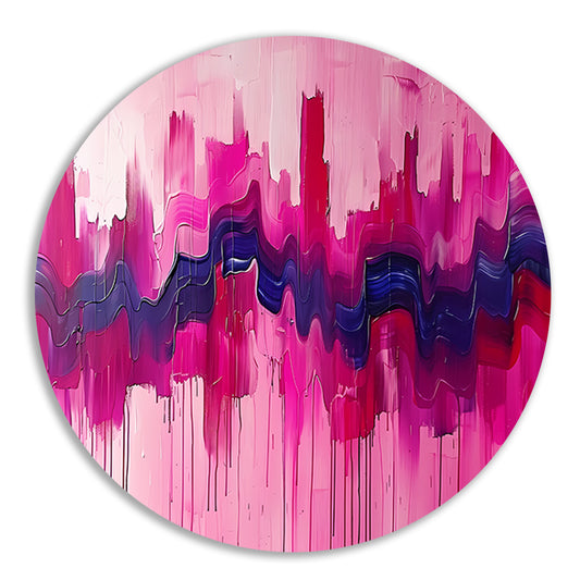 Dynamische abstracte schilderij met kleurrijke texturen aluminium muurcirkel