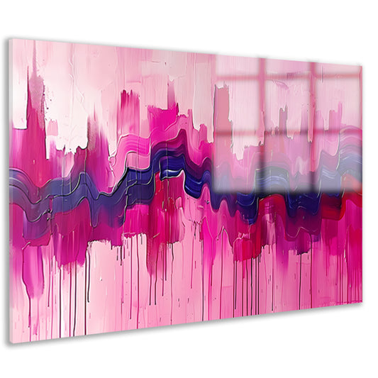 Dynamische abstracte schilderij met kleurrijke texturen acrylglas