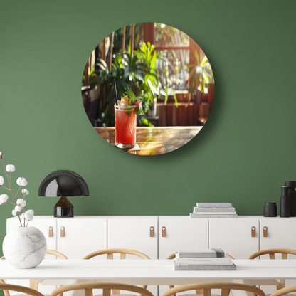 Minimalistisch stilleven met glas forex muurcirkel