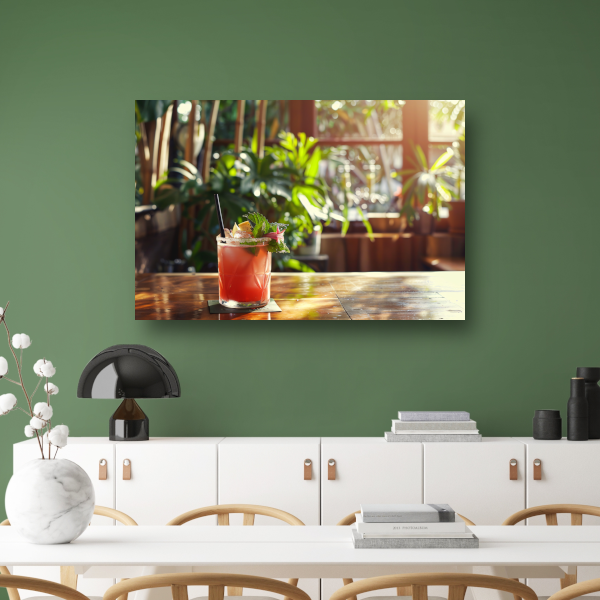 Minimalistisch stilleven met glas canvas