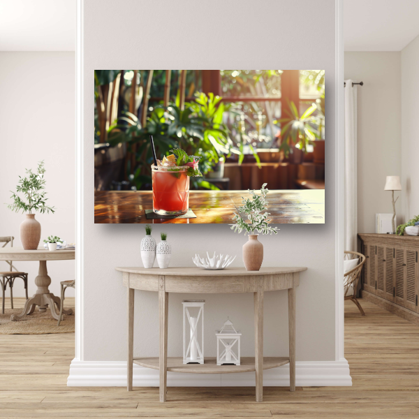 Minimalistisch stilleven met glas canvas