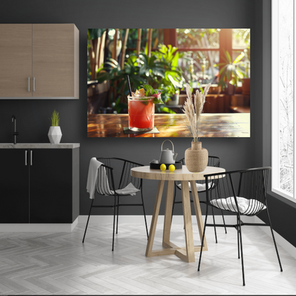 Minimalistisch stilleven met glas canvas