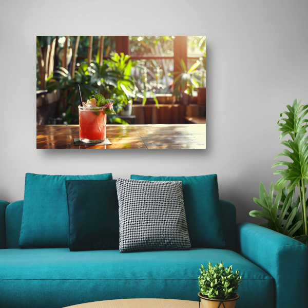 Minimalistisch stilleven met glas canvas