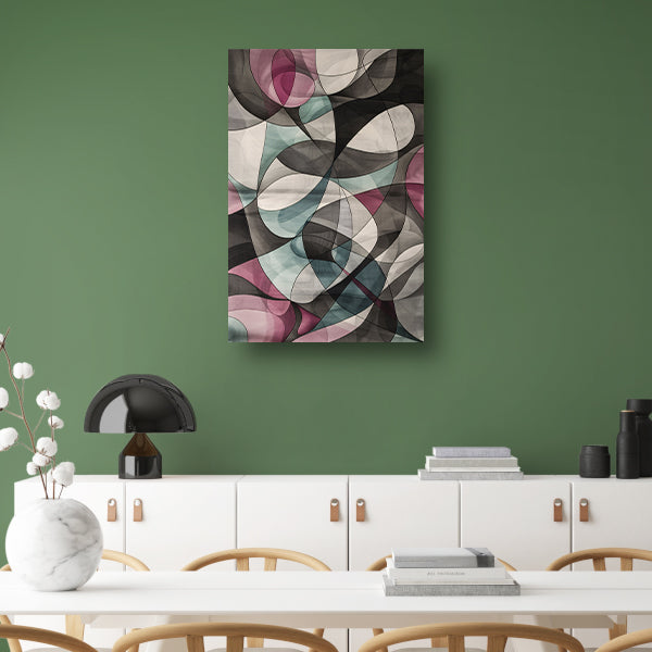 Kleurrijke moderne abstracte kunst met vormen canvas met baklijst