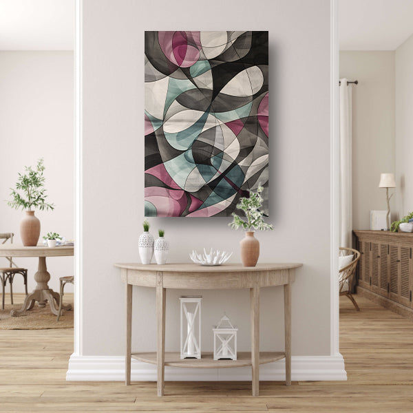 Kleurrijke moderne abstracte kunst met vormen canvas met baklijst