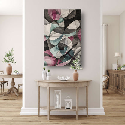 Kleurrijke moderne abstracte kunst met vormen acrylglas