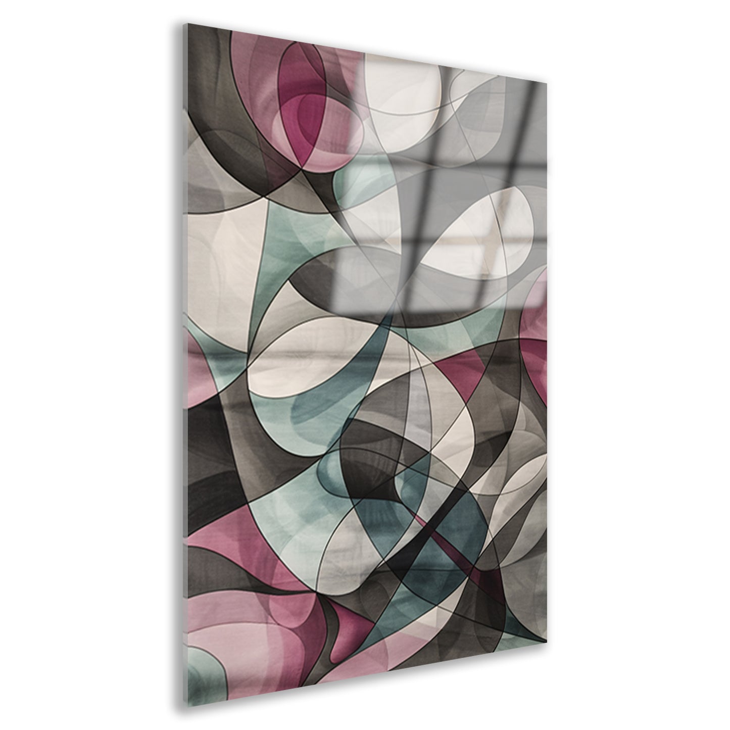 Kleurrijke moderne abstracte kunst met vormen acrylglas