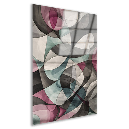 Kleurrijke moderne abstracte kunst met vormen acrylglas