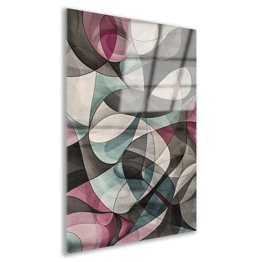 Kleurrijke moderne abstracte kunst met vormen acrylglas