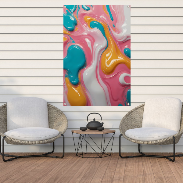 Abstracte Dans van Kleuren en Vormen tuinposter