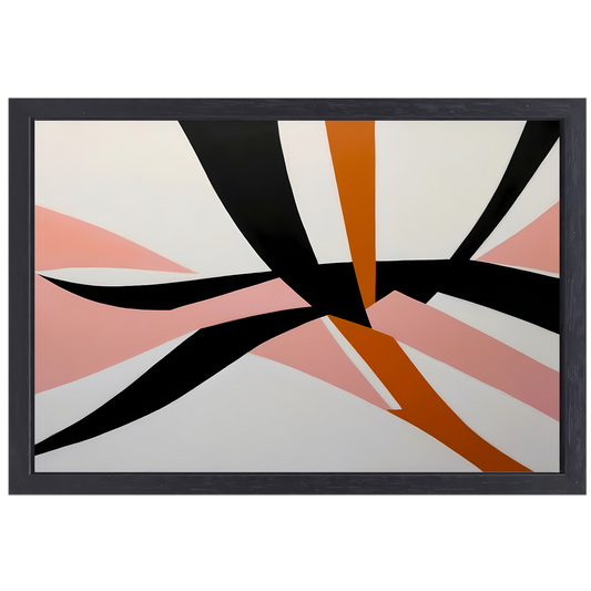 Dynamisch Abstract Geometrisch Kleurenspel canvas met baklijst