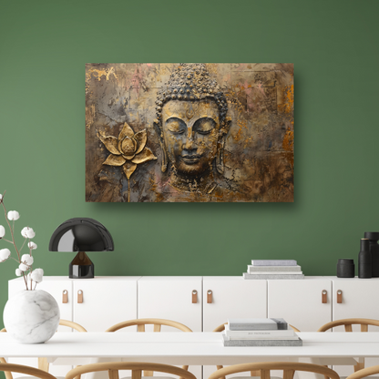 Gouden Boeddha met Lotus in Art Nouveau Stijl acrylglas