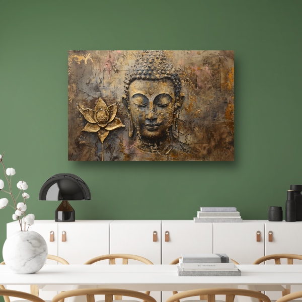 Gouden Boeddha met Lotus in Art Nouveau Stijl poster