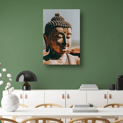 Rustgevende Boeddha Beeld in Sepia   acrylglas