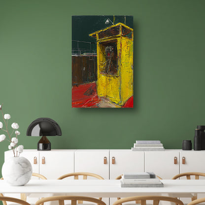 Abstract schilderij van een gereedschaphok poster