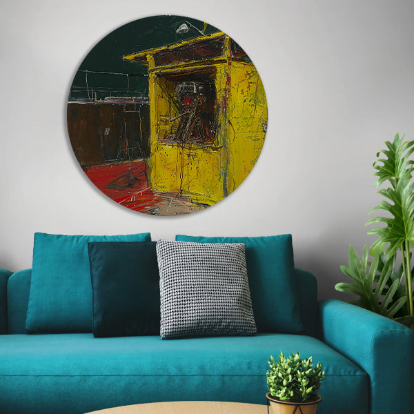 Abstract schilderij van een gereedschaphok forex muurcirkel