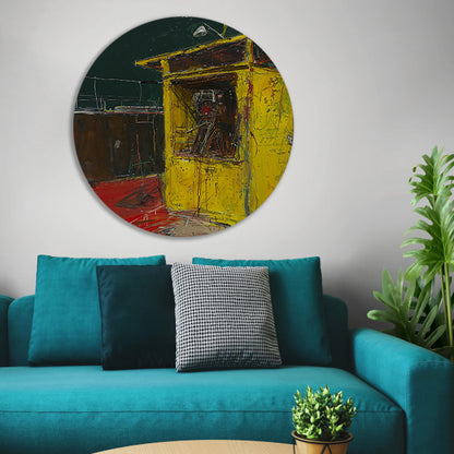 Abstract schilderij van een gereedschaphok forex muurcirkel