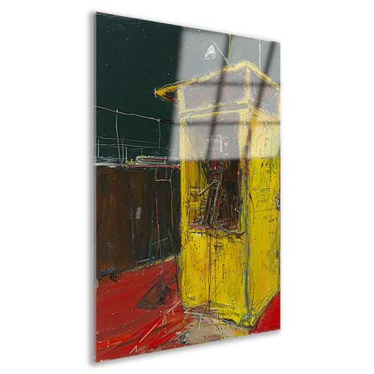 Abstract schilderij van een gereedschaphok acrylglas