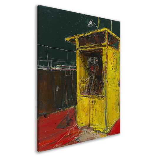 Abstract schilderij van een gereedschaphok canvas