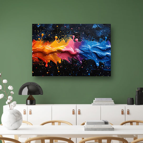 Abstract kleurenexplosie canvas