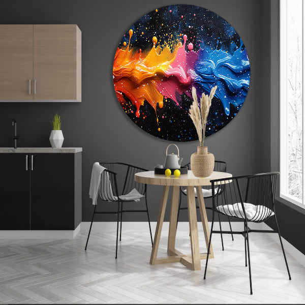 Abstract kleurenexplosie forex muurcirkel