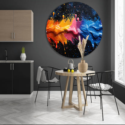 Abstract kleurenexplosie forex muurcirkel