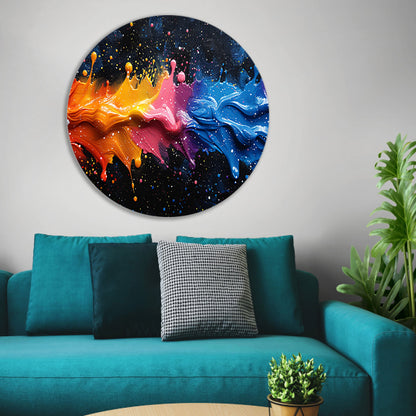 Abstract kleurenexplosie forex muurcirkel