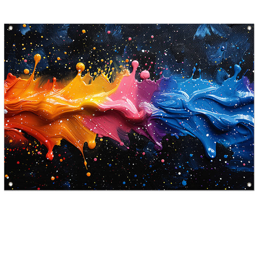 Abstract kleurenexplosie tuinposter