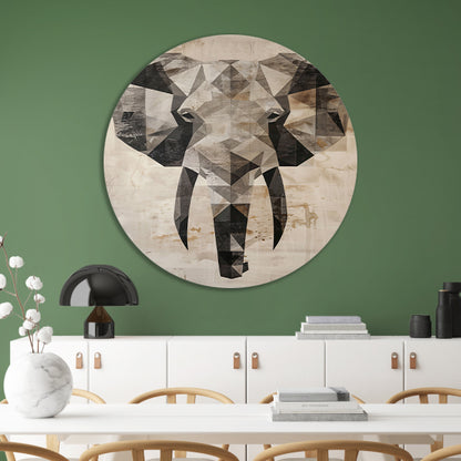 Sepia Geometrische Olifant Kunstwerk forex muurcirkel