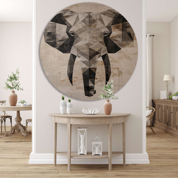 Sepia Geometrische Olifant Kunstwerk forex muurcirkel