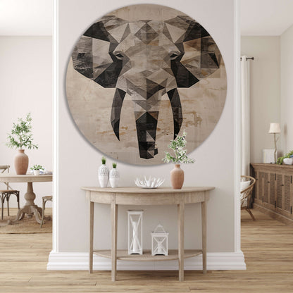 Sepia Geometrische Olifant Kunstwerk forex muurcirkel