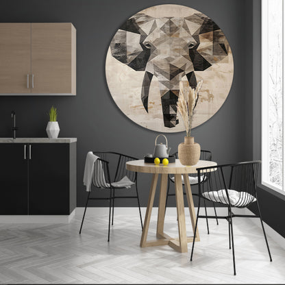 Sepia Geometrische Olifant Kunstwerk forex muurcirkel