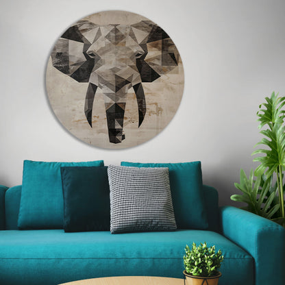 Sepia Geometrische Olifant Kunstwerk forex muurcirkel