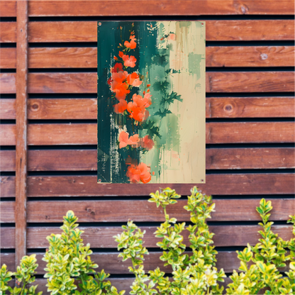 Abstracte expressie van levendige bloemen in natuur tuinposter
