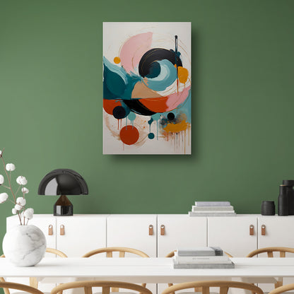 Abstracte Dans van Kleur en Vorm canvas met baklijst