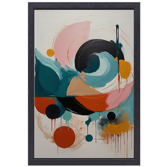 Abstracte Dans van Kleur en Vorm canvas met baklijst