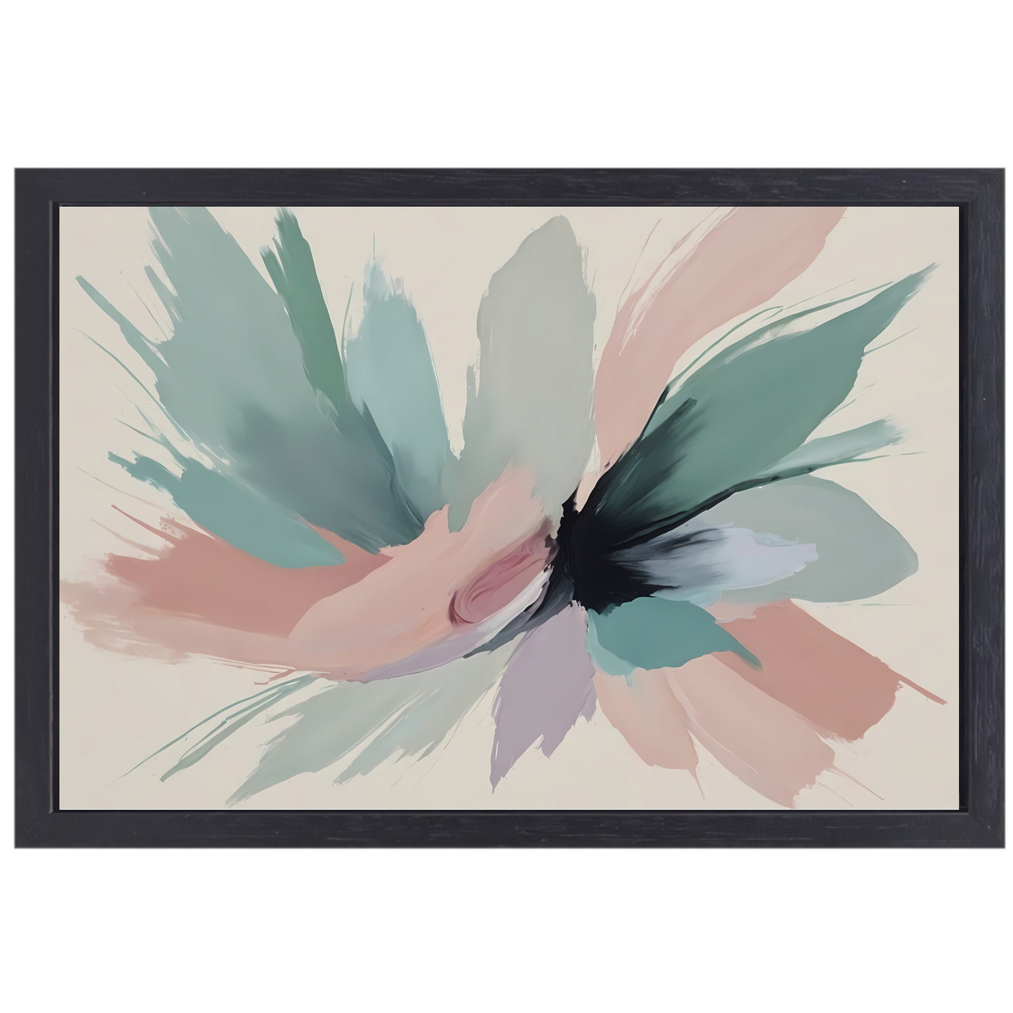 Dynamische Pasteltinten in Abstracte Harmonie canvas met baklijst