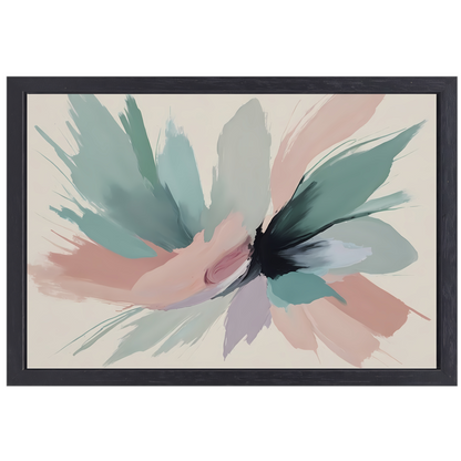 Dynamische Pasteltinten in Abstracte Harmonie canvas met baklijst