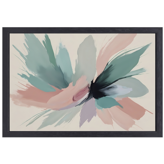Dynamische Pasteltinten in Abstracte Harmonie canvas met baklijst