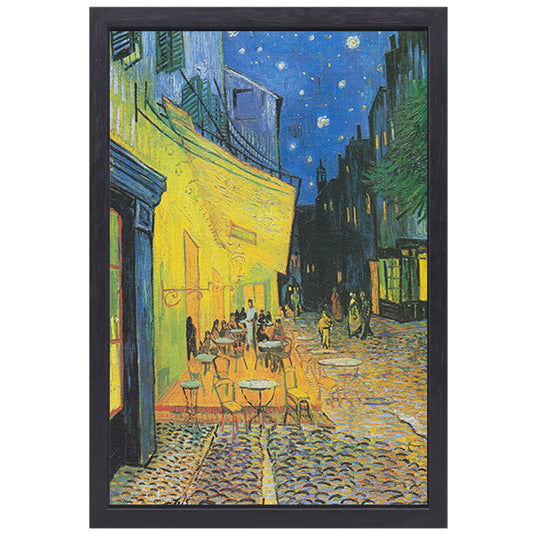 Caféterras bij nacht - Vincent van Gogh canvas met baklijst