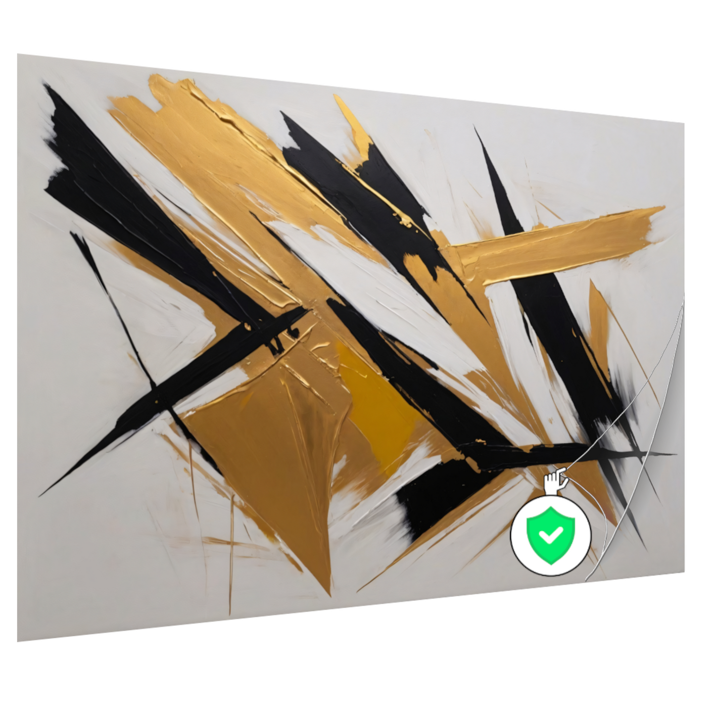 Dynamische Abstractie in Goud en Zwart poster