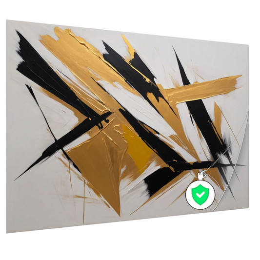 Dynamische Abstractie in Goud en Zwart poster