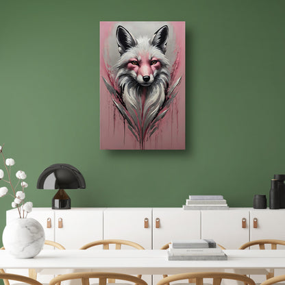 Abstracte vos in roze en zilver poster