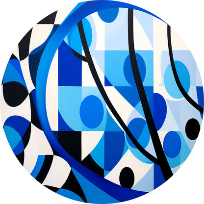 Abstract Spel van Blauw en Lijnen forex muurcirkel