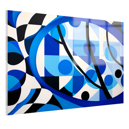 Abstract Spel van Blauw en Lijnen acrylglas